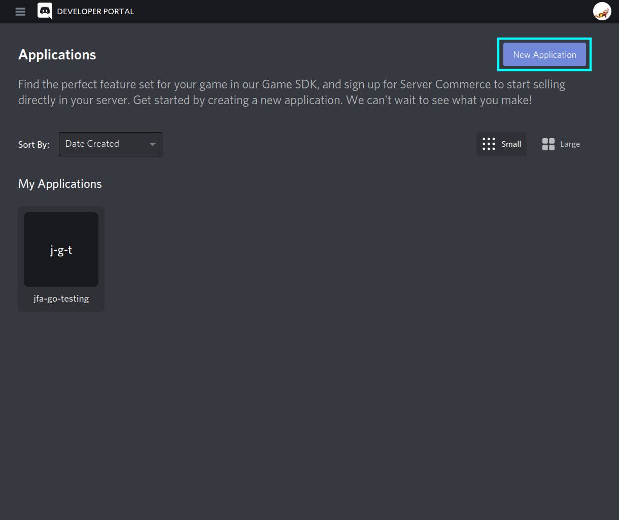 Discord Developer Portal — My Applications
